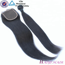 Cheap Virgin Indian Hair 4x4 Free Part Parte media 3 parte de cierre de encaje